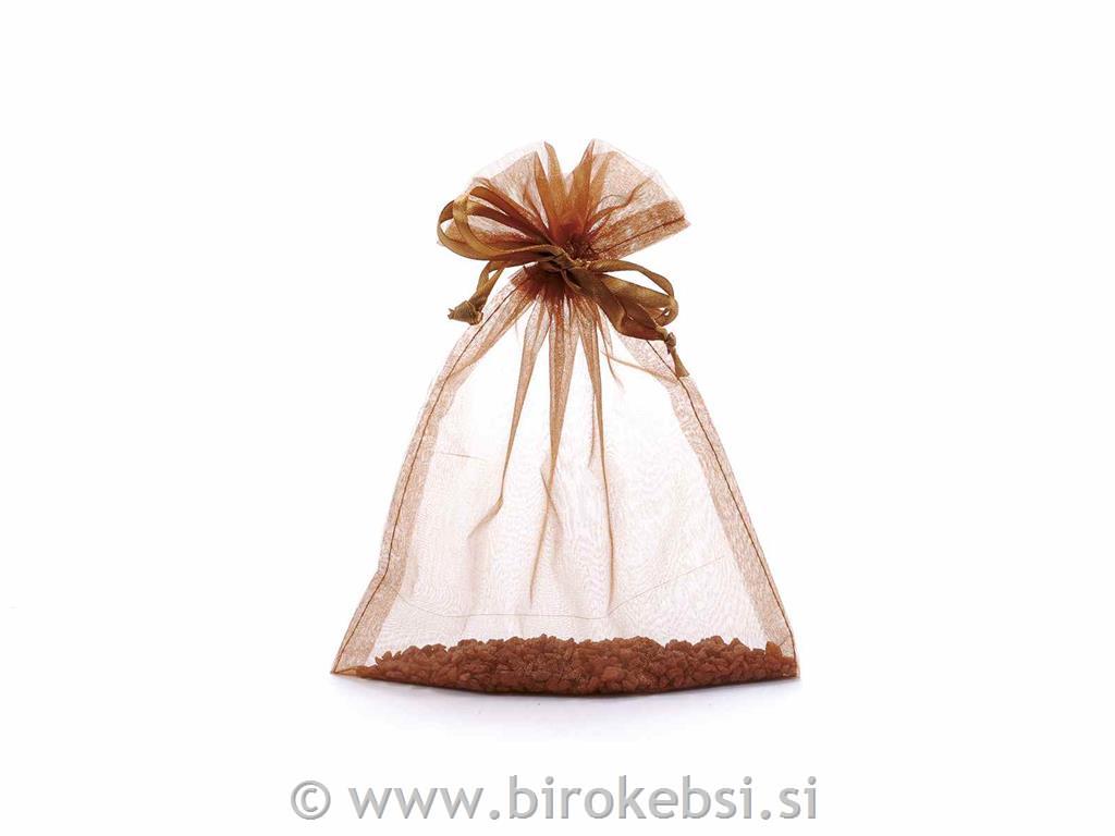 Vrečka organza bronza,17x22 cm,set 15