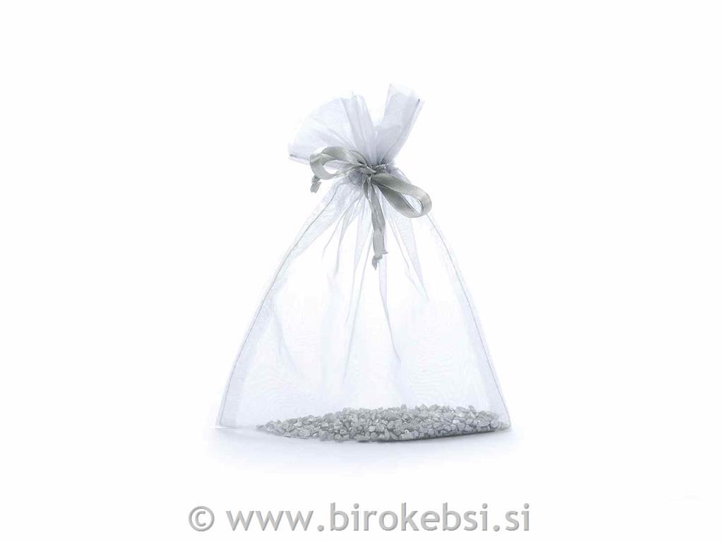 Vrečka organza srebrna,17x22 cm, 15x