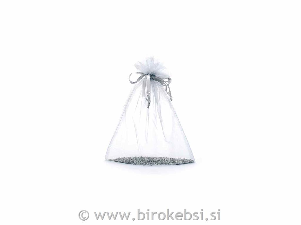 Vrečka organza srebrna 23x30 cm, 10x