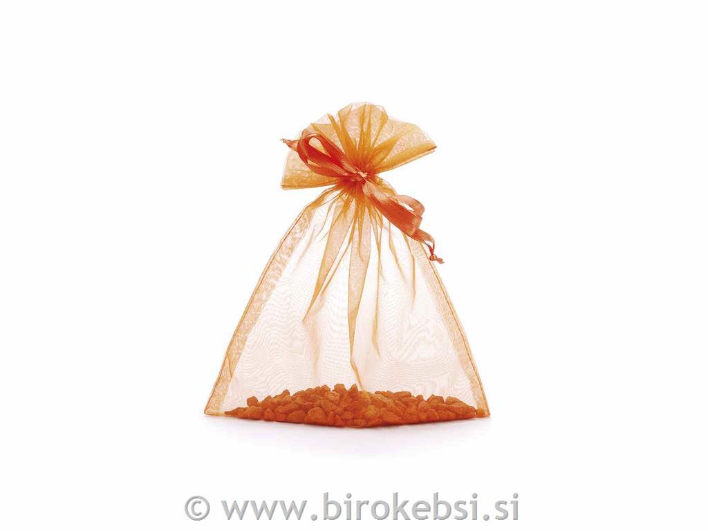 Vrečka organza oranžna 17x22 cm, 15x