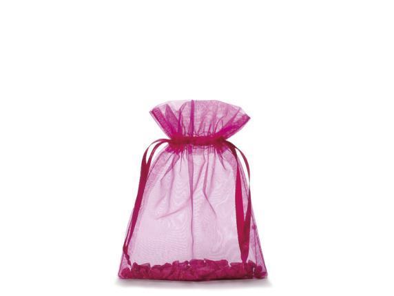 Vrečka organza 12x16 cm, pink, set 25