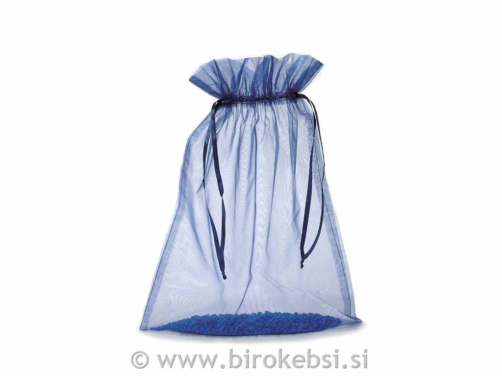 Vrečka organza modra 30x40 cm, set 10