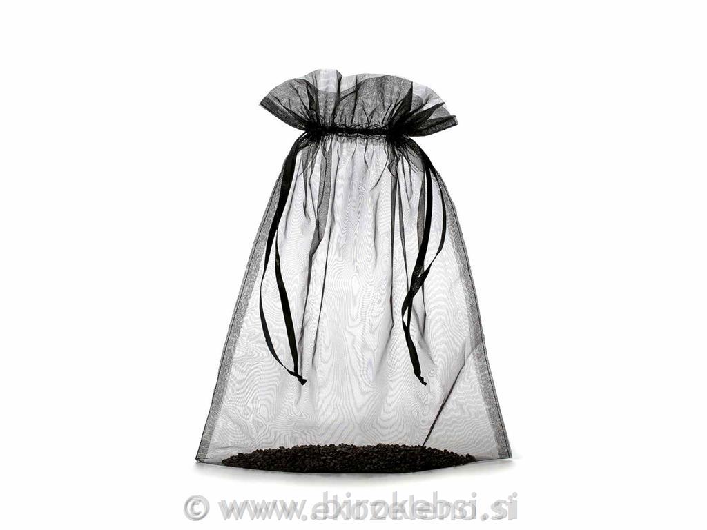 Vrečka organza črna 30x40 cm, set 10