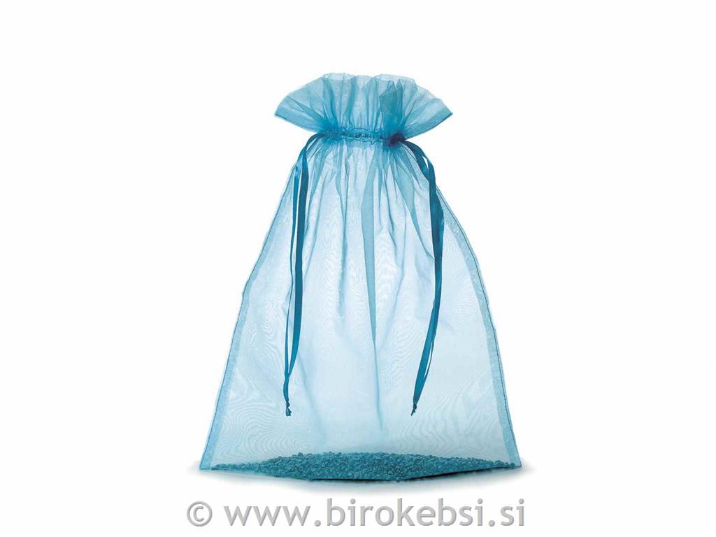 Vrečka organza turkiz 30x40cm, set 10