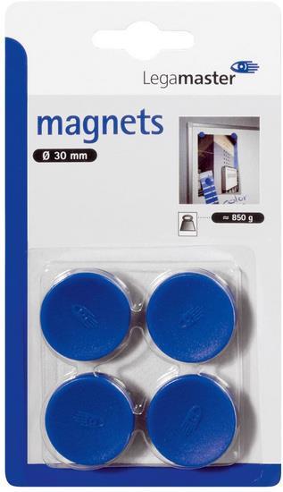 MAGNETI OKROGLI 30mm MOČNI MODER 4 kos