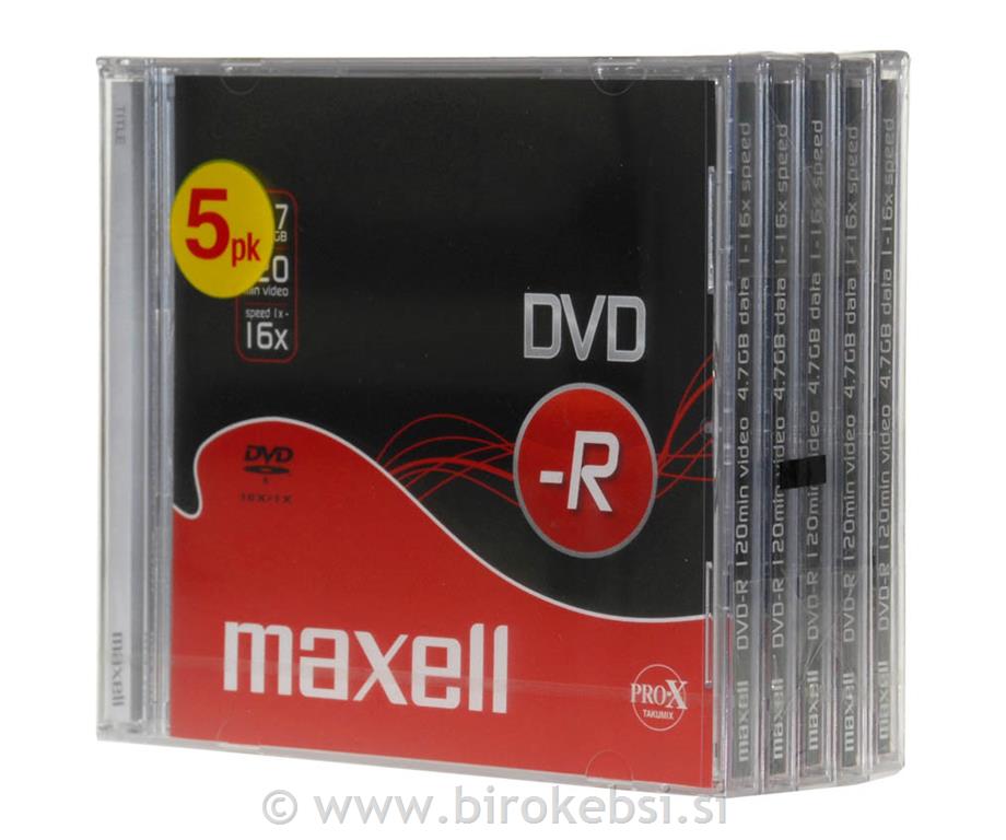 DVD-R 4,7GB 16X 5kos, 10mm škatlice