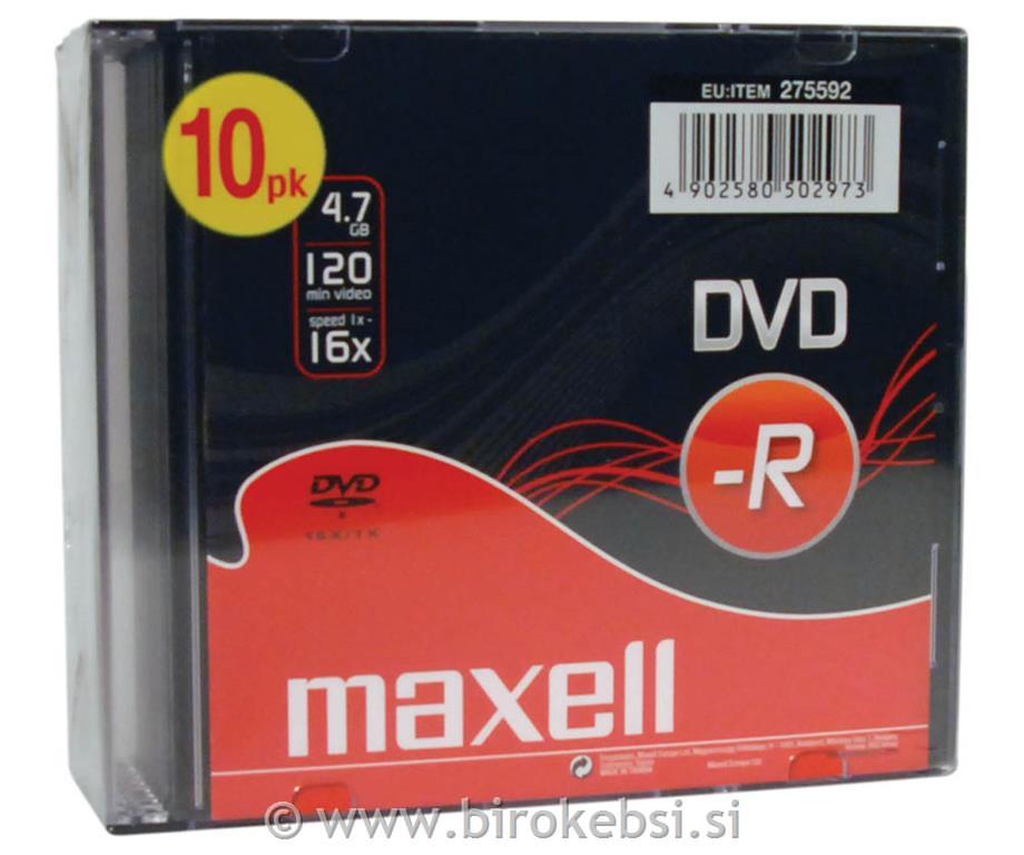 DVD-R 4,7GB 16X 10kos 5mm škatlice