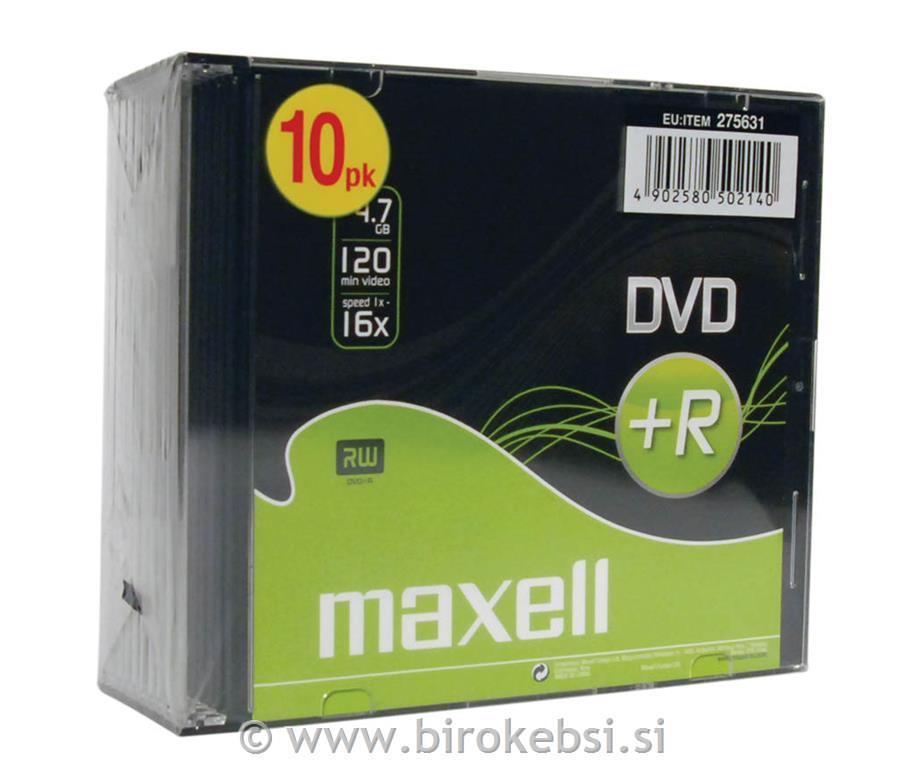 DVD+R 4,7GB 16X 10kos 5mm škatlice