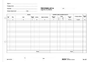 OBR.5,67 PREVZEMNI LIST TRG. NA DEBELO