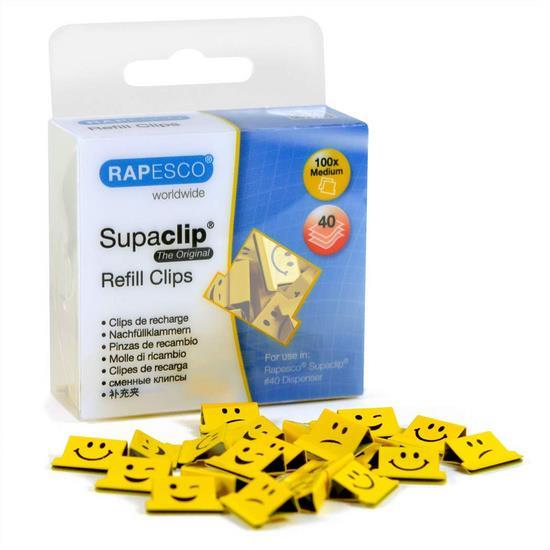 Supaclip sponke 40 smiley rumena 100/1