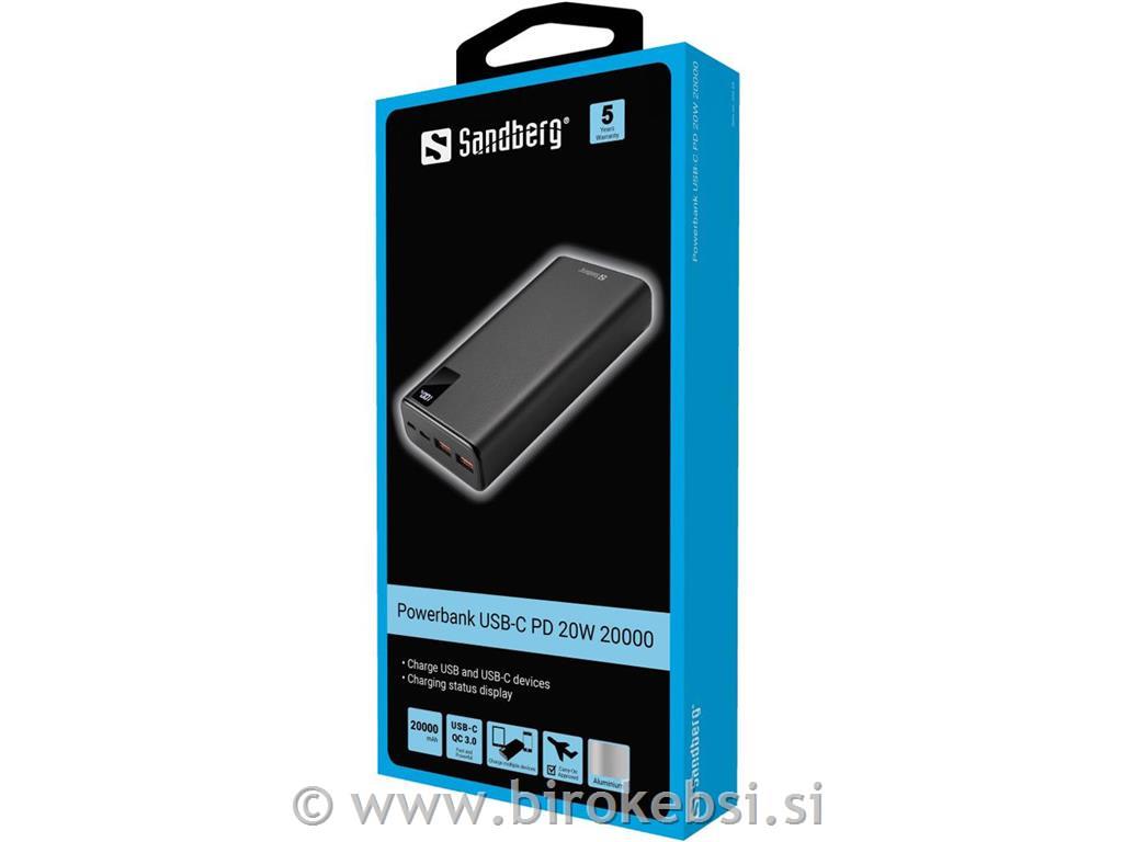 Sandberg Baterija Powerbank USB-A, USB-C