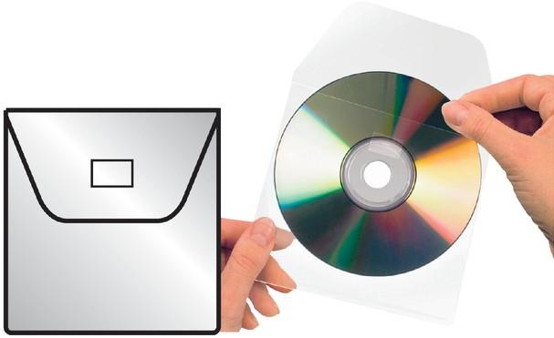 Samolepilni žepki za CD/DVD s klapo