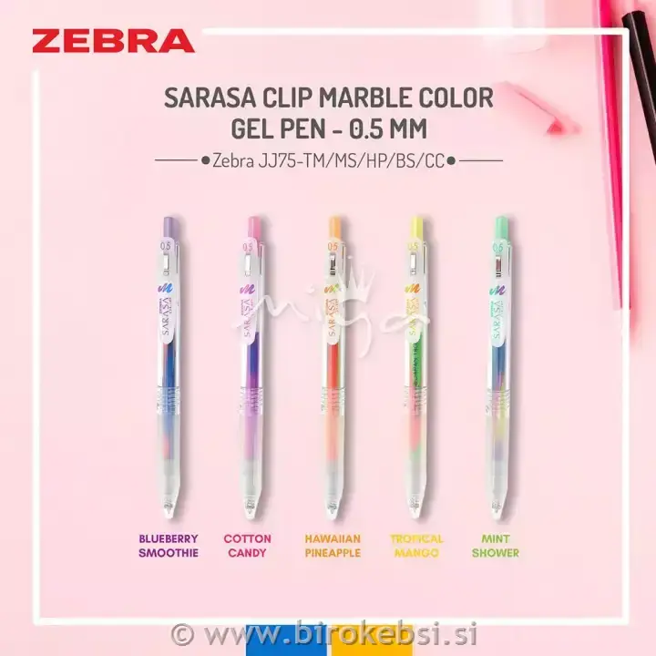 SET SARASA KLIP GEL PISALO ZEBRA